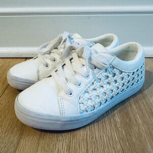Janie and Jack Girls White Woven Sneakers